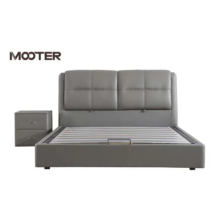 
Simple Modern Double Bed Home Furniture Bedroom Furniture Soft Bed Solid Wood Contemporary 