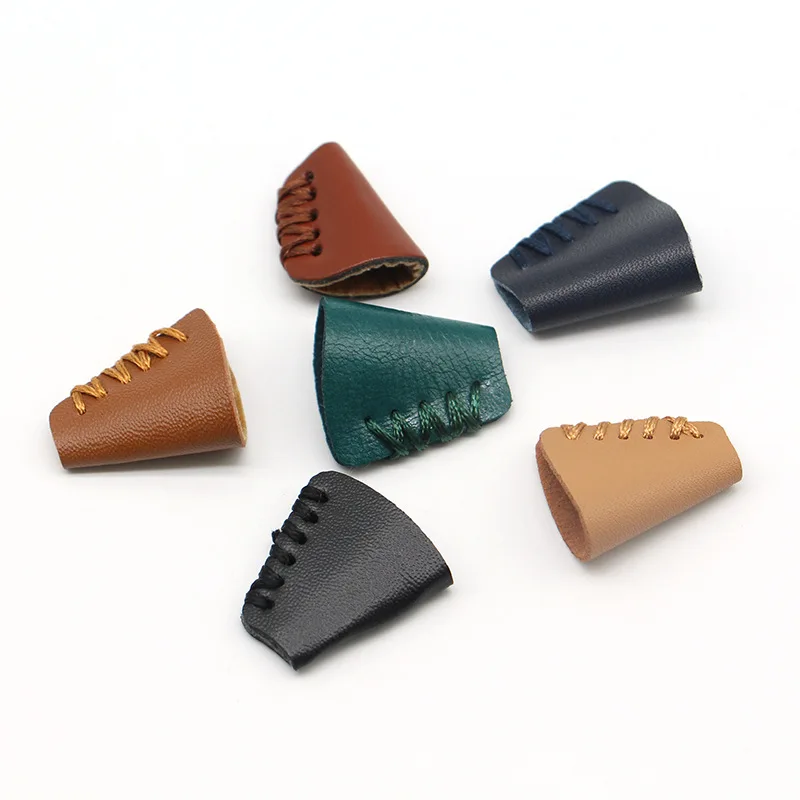 Custom hole rope PU leather lock plug color leather plug buckle rope for clothing