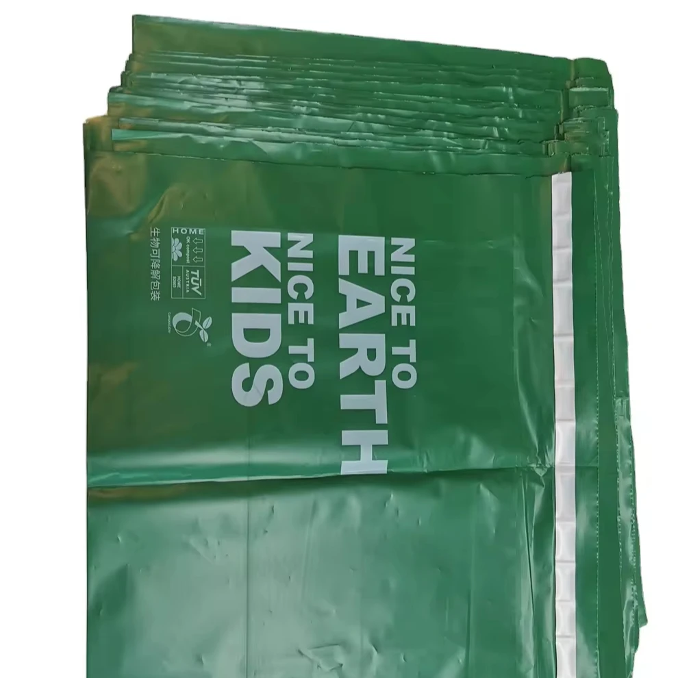 Custom Biodegradable Grey Mailing Carrier Bags for Clothing Packaging Plastic Courier Bags