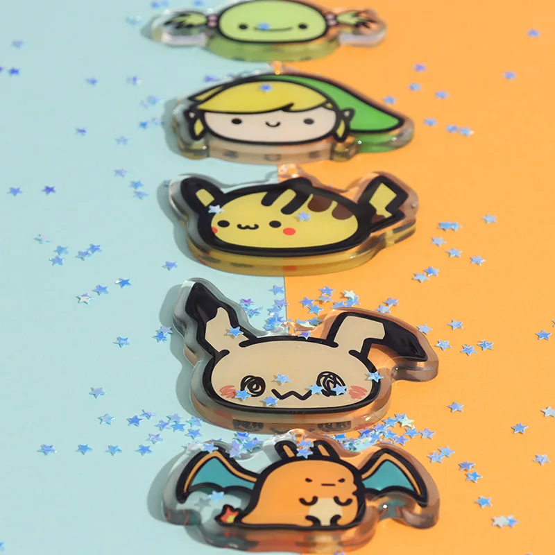 Vigreat Custom Double Sided Printed Logo Size 2.5in Cartoon Resin Acrylic Key Chains Ring Acrylic Holo Keychain With Logo