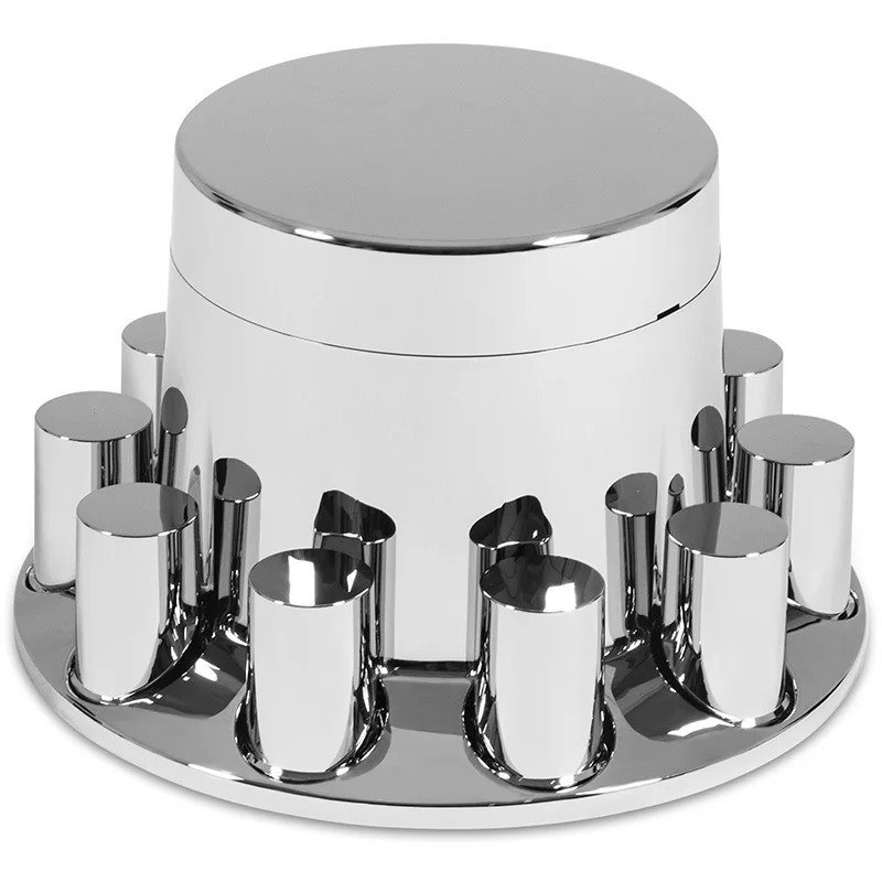 High quality Aftermarket Chrome Plastic Rear Wheel Axle Hub Cover Fit for Volvo Kenworth Mack American Heavy Truck Accessories