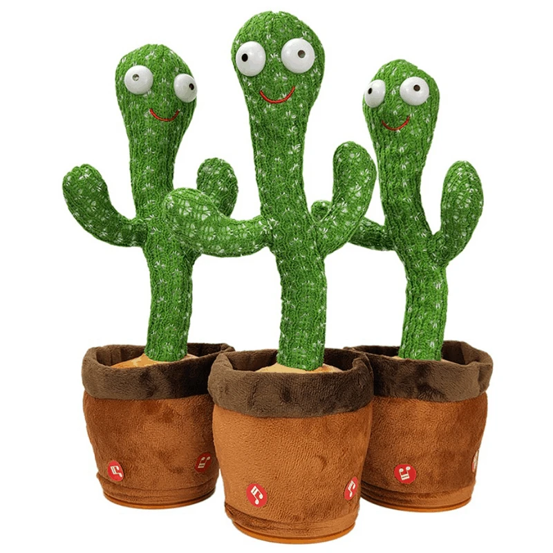  2021 new kid electronic singing neon led holiday romantic light stuffed baby moving talking dancing el cactus shape bailarin