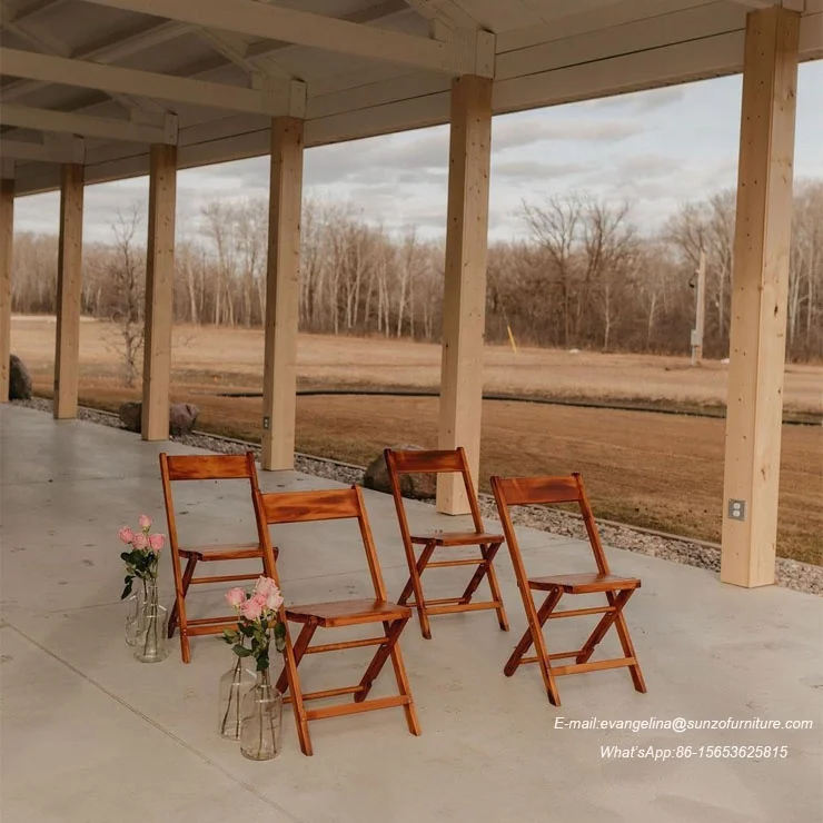 Antique Solid Wood Folding Chairs Garden Event Party Wedding Chairs