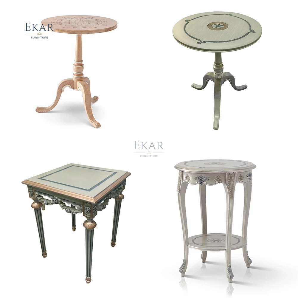 French style living room custom furniture wooden side table-coffee table-sofa set furniture living room