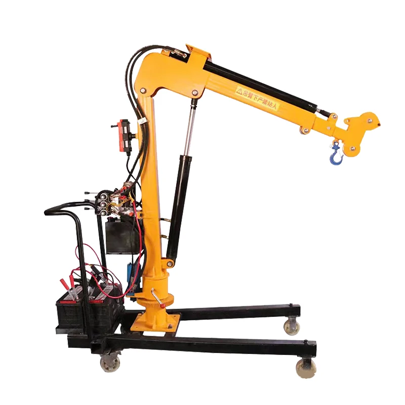 Hydraulic Lifting Rotary Portable Small Crane Remote Control Electric winch With Car Crane