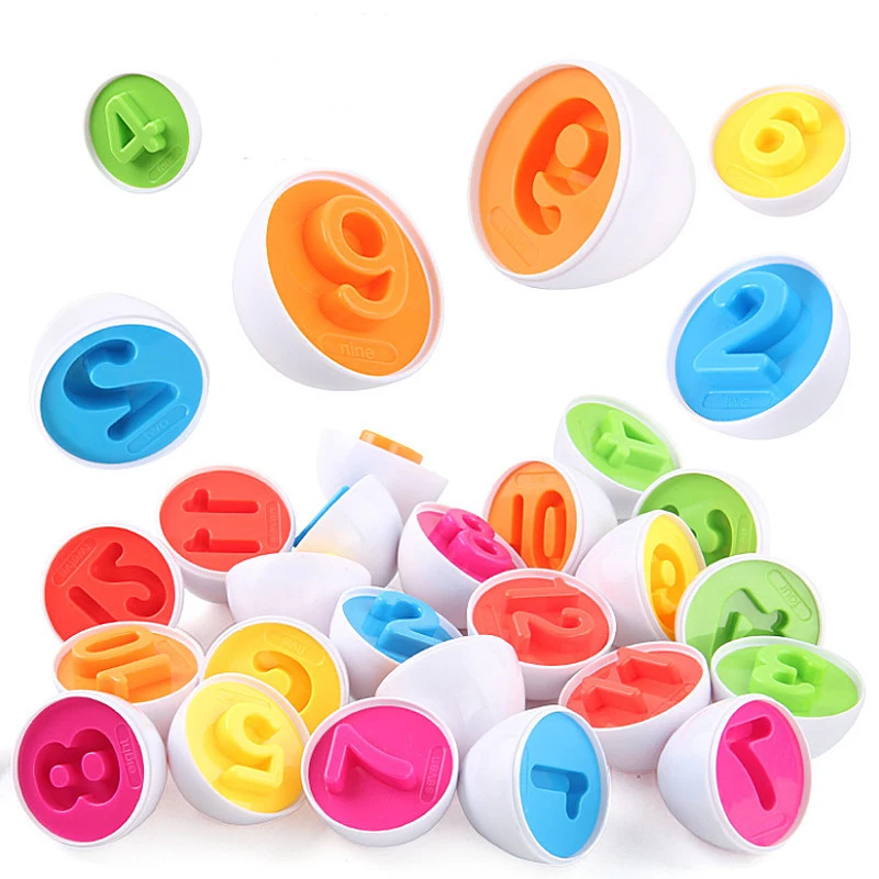 Early Educational Matching Simulation Egg Puzzle Toy Shape Number Recognition Matching  Eggs Toy