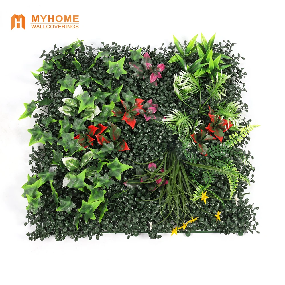Wholesale Outdoor Boxwood Artificial Foliage Hedge Plants Green Grass Wall Panels for Garden Decoration