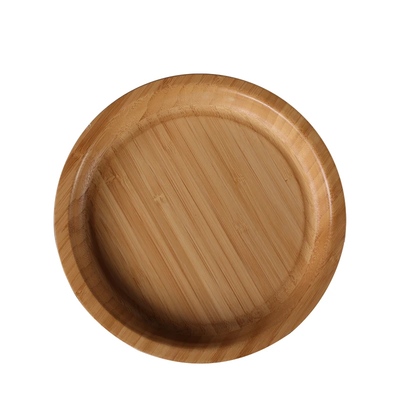 Natural Round Bamboo Food Serving Circle Tray for Coffee Table Food TEA Tray