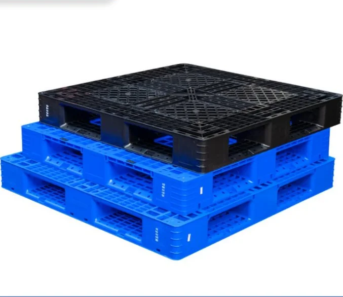Nestable distribution low price one way shipping export light duty single use black recycled disposable plastic pallet
