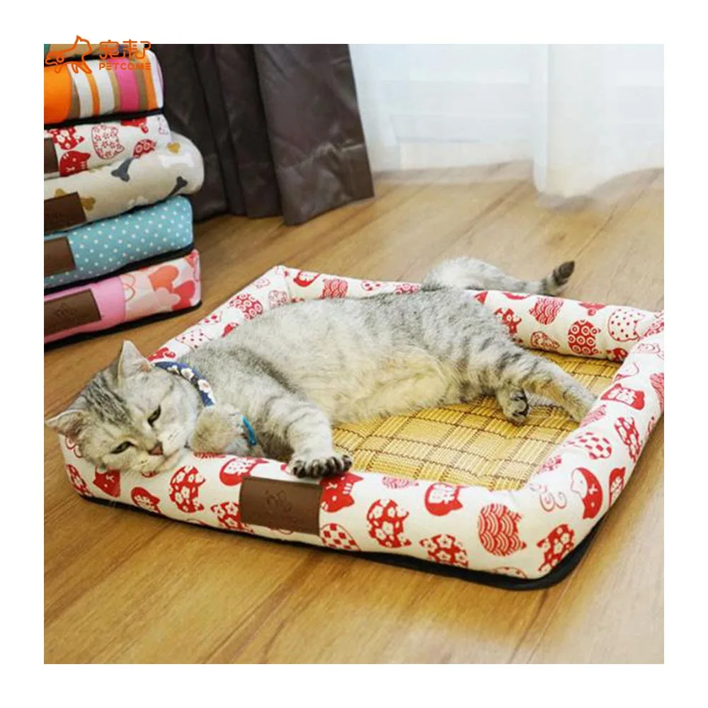 PETCOME AliExpress новые экологически чистые летние моющиеся крутые коврики из конопли, квадратные лежаки для домашних животных, большая собака, кошка