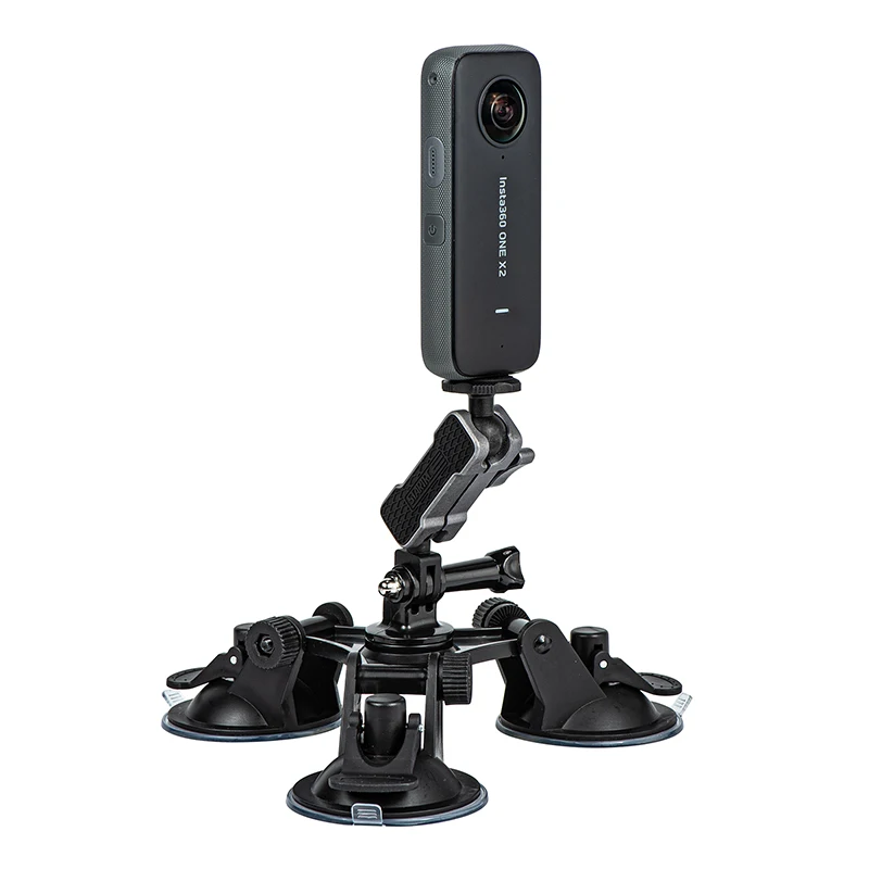 STARTRC Three-arm Triple Vacuum Suction Cup Camera Holder Mount for DJI Osmo Pocket 2 Insta360 OneX Action Cameras Accessories