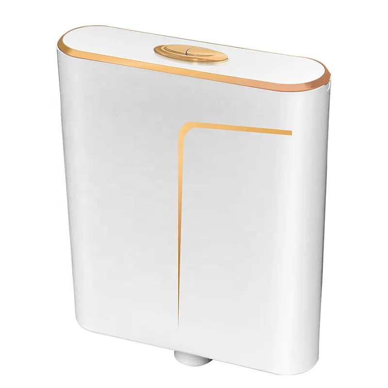 9 Litre 3L 7L white PP Toilet Inwall Tank Of Lower Cistern Dual Flush Plastic Water Cistern Double Key-Press with Plating