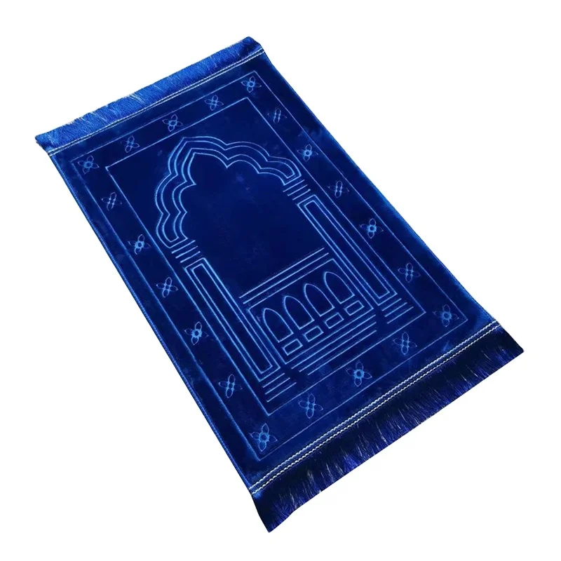 Modefa Islamic Turkish Prayer Rug Plush Velvet Janamaz Sajjadah Muslim Namaz Seccade Prayer Mat Carpet