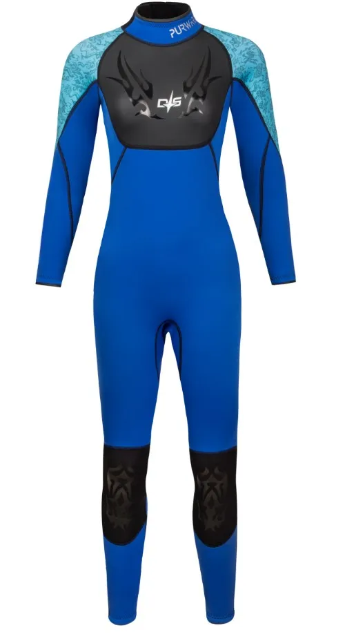DIVESTAR New Design 3mm Neoprene Nylon Fabric  Flat lock Laminated Three Color Options Scuba Diving Wetsuit