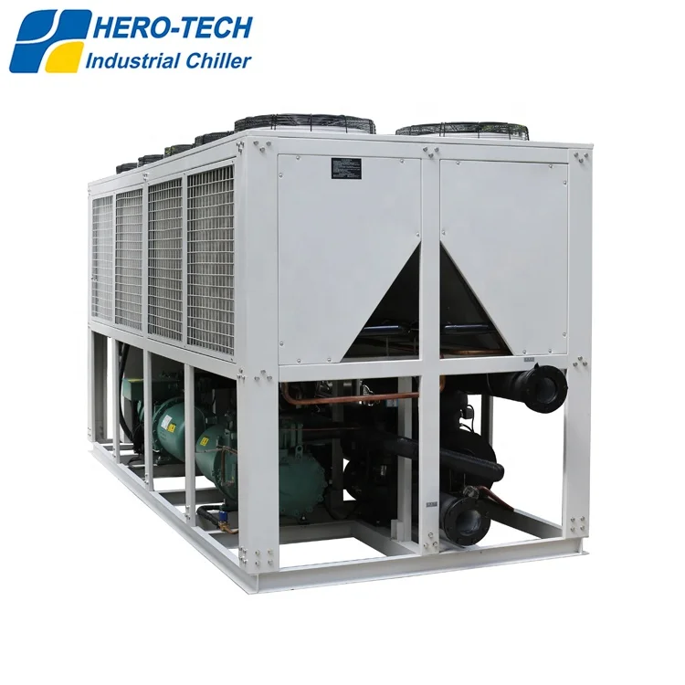 low temperature gylcol chilled water outlet water cooled screw chiller