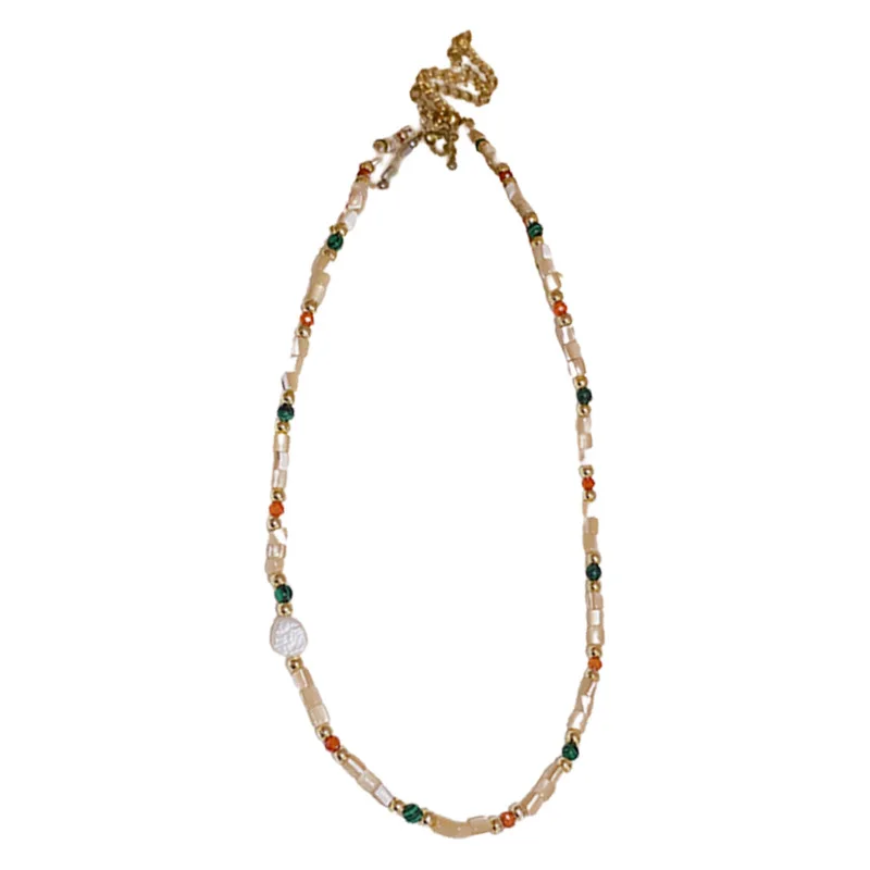 Dopamine Bead Pearl Beaded Necklace Fashion Temperamental Minority Clavicle Chain Personality All-Match Female