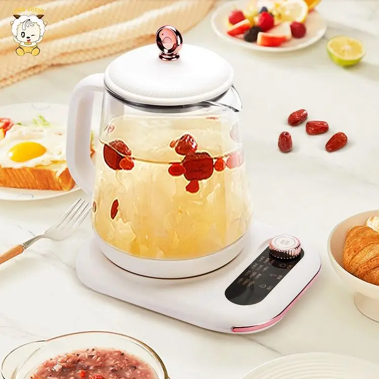 Health Preserving Pot Electric Kettles Factory Supply Tea Pot OEM Smart Electric Glass Steamer Carton Digital White 1000 1500