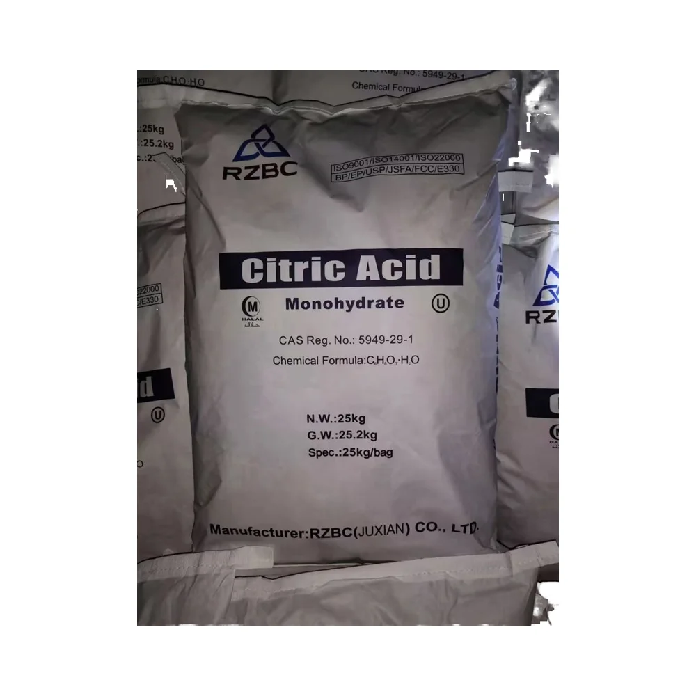Organic Citric Acid 25Kg China Bulk Ttca Ensign Price Powder Acid Citric Food Grade Anhydrous Monohydrate Citric Acid