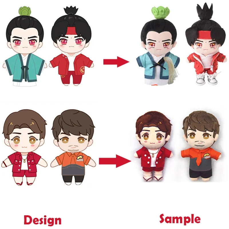 New Fashion Lovely Stand Up Custom Small Plush Dolls Custom Korean Star Doll Kpop Plush Idol Doll