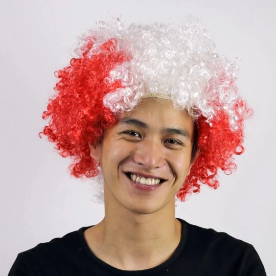  Human Hair Extension Wig Football SOCCER Fan Accessories Game World Cup Hats National flag