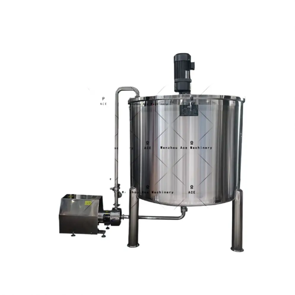 1000L Food Grade Mixing Tank Mixer For Mayonnaise Ketchup And Sauces With Homogenizer Emulsifier Machine