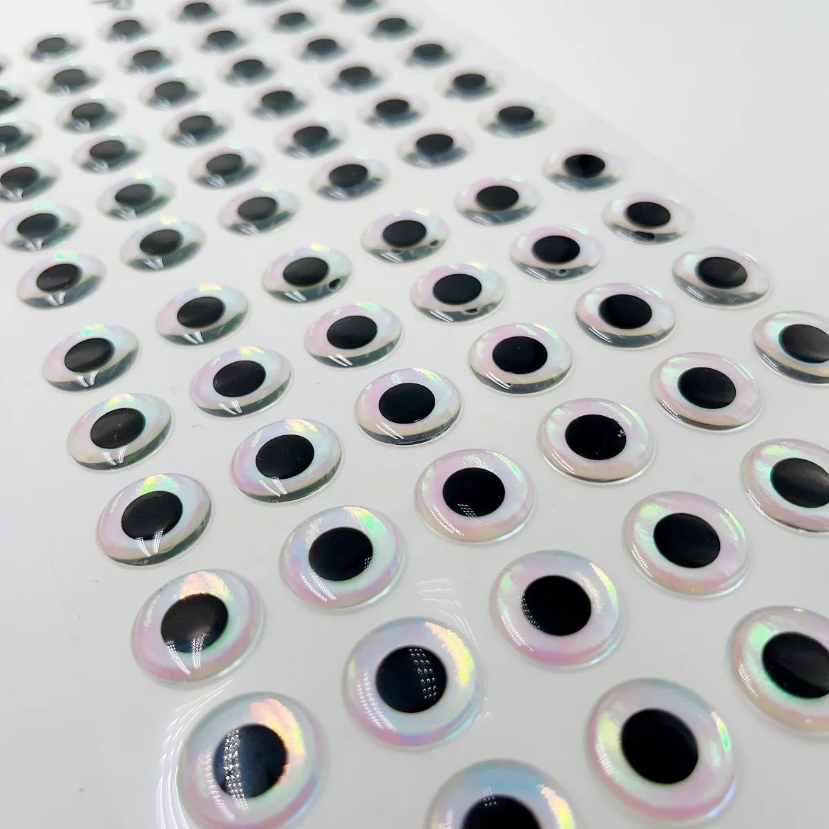 10mm/12mm/14mm/16mm Holographic 3d fishing lure eyes realistic fly tying iridescent fly fishing eye for Lure Making