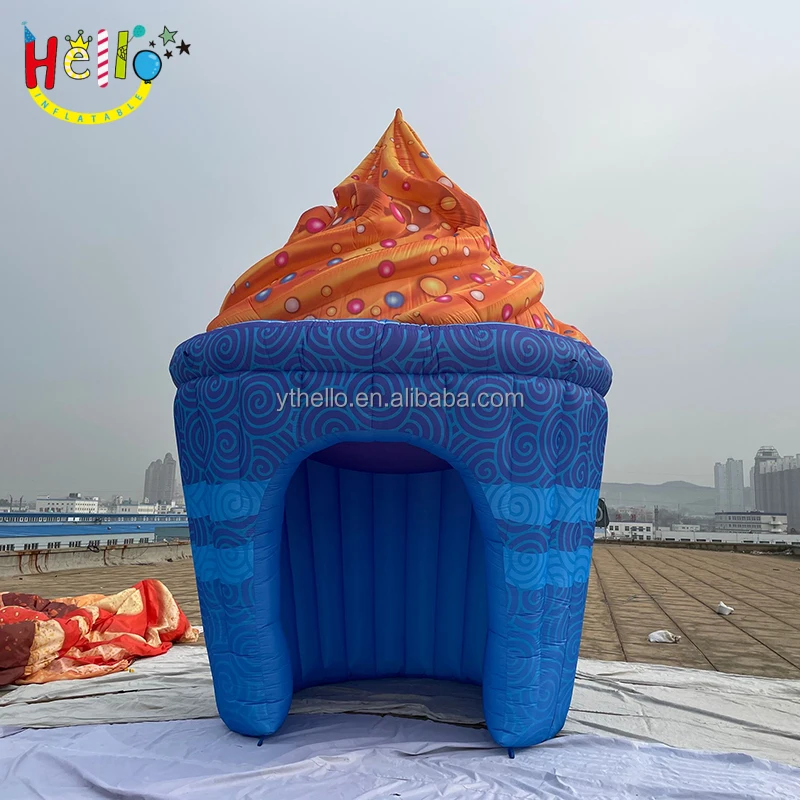 Outdoor portable kiosk ice cream tent inflatable icecream booth For Show Display