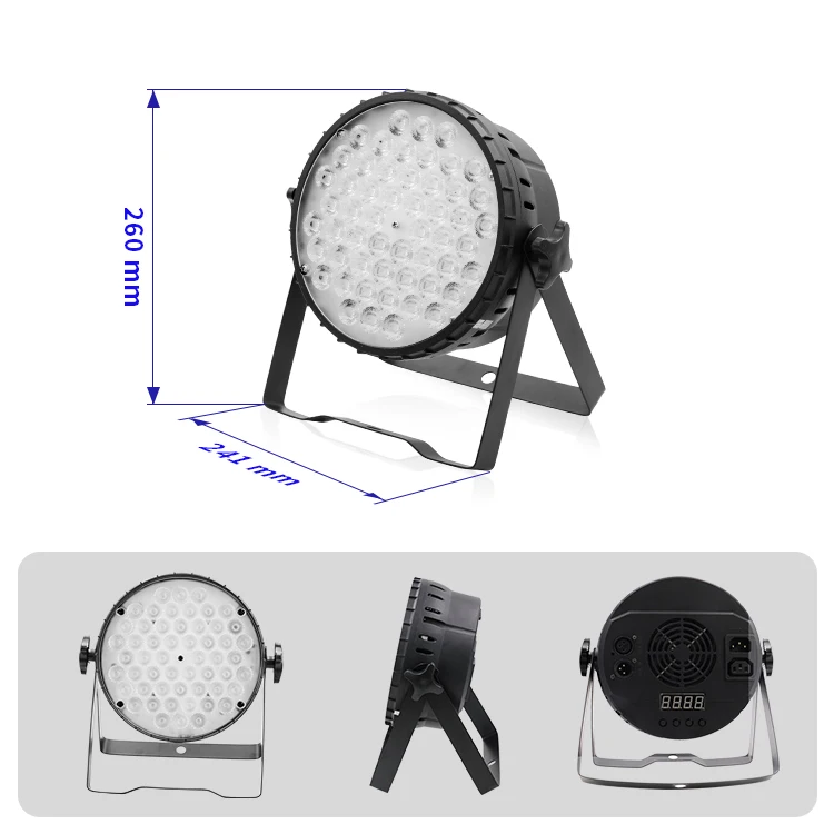Большой ковш светодиодный сценический светильник 54*3 Вт RGB 3-в-1 профессиональное сценическое освещение для дня рождения свадьбы LPC017N