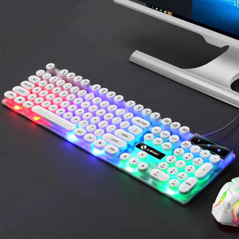 Selead Factory Mechanical Keyboard and Mouse Wired Combo Backlit 104 Key Mechanical Keyboard RGB Mouse
