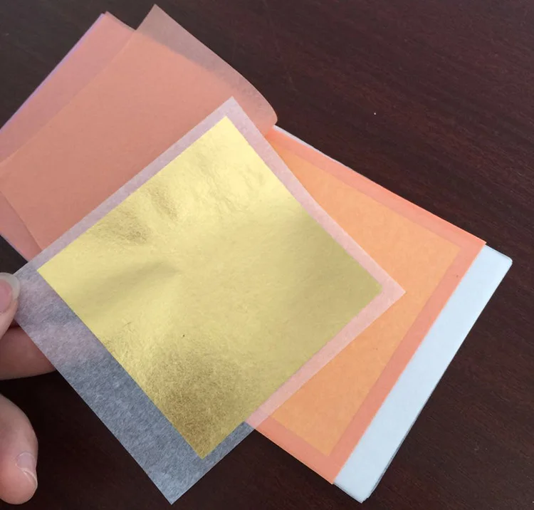 High quality 14*14cm Italy transfer gold foil for home decoration arts gilding crafting gold leaf sheets