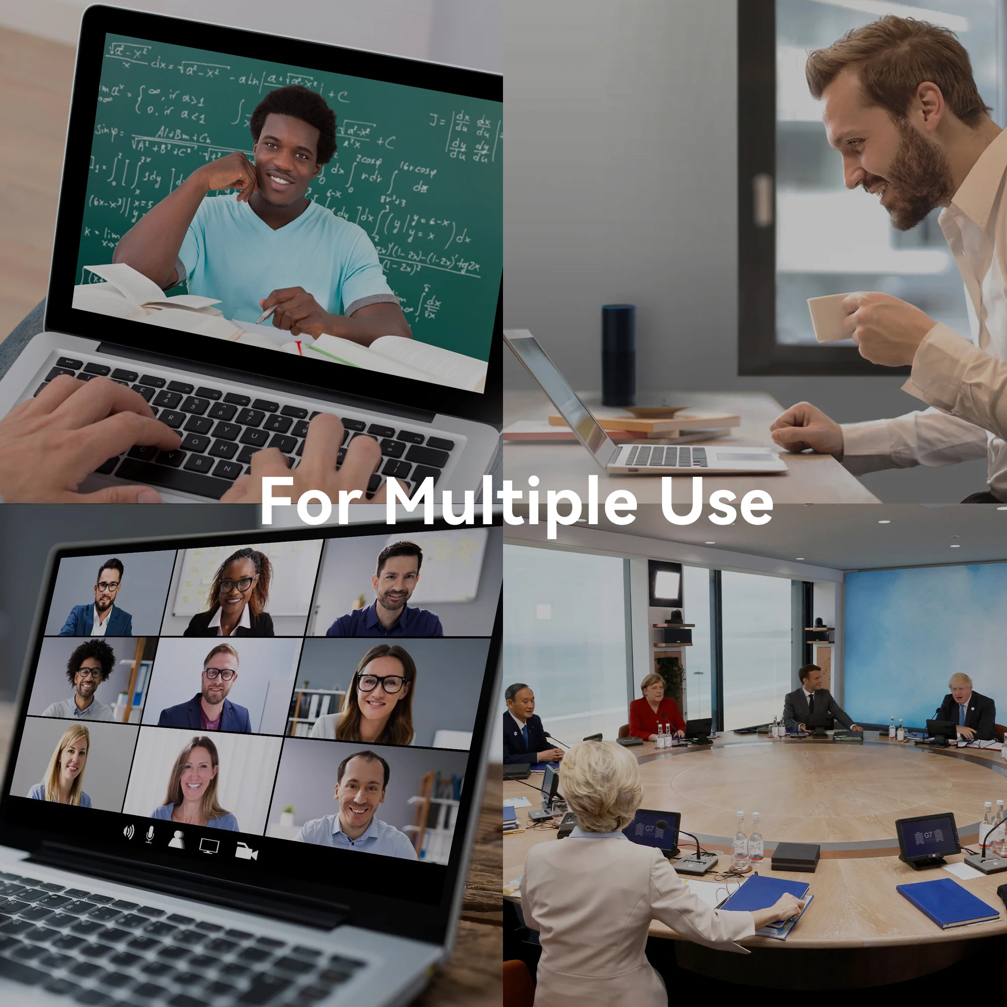 Audio Visual Remote Collaboration System 4K UHD 12X Optical Zoom Conference PTZ Camera and BT Speakerphone Microphone