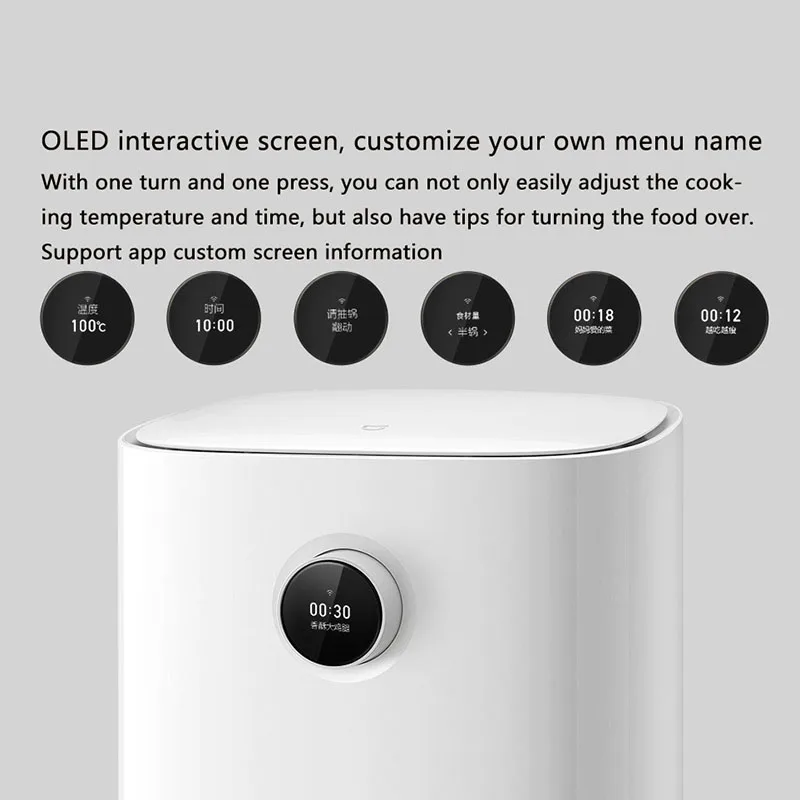 R XIAOMI Mijia Smart Air Fryer  3.5L EU OLED Screen Support Mijia App Control Airfryer