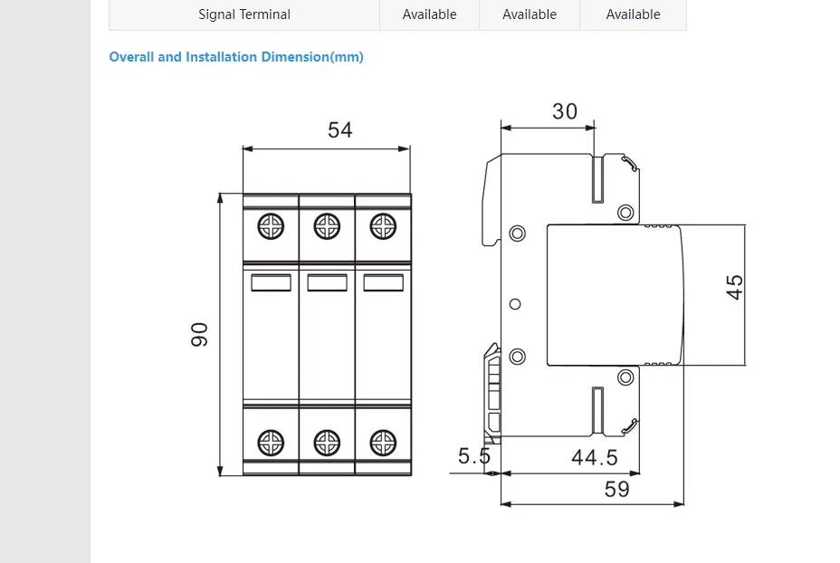 ETEK  SPD DC 500V 800V 1000V 2P DC1000V 20KA~40KA Low-voltage Arrester House din rail 2 Poles Protector