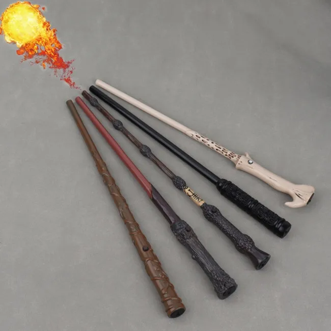 New design Halloween Party HP Wizard Cosplay Magic Wand Fire Real Flames Shoot Fireballs Halloween Stick Wand