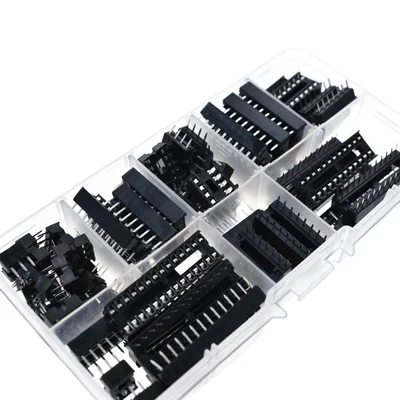 66PCS/Lot DIP IC Sockets Adaptor Solder Type Socket Kit 6 8 14 16 18 20 24 28 40 Pin DIP-8 16-Pins DIP8 DIP16 IC Connector