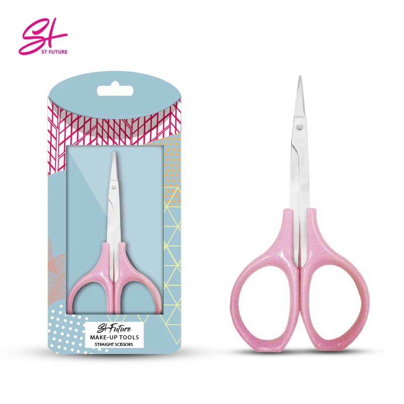 
St Future Stainless Steel Safety Pink Straight Cuticle Cutting Nail Curved Cutter & Fancy Scissors For Cat Dog Pet Kid Baby 
