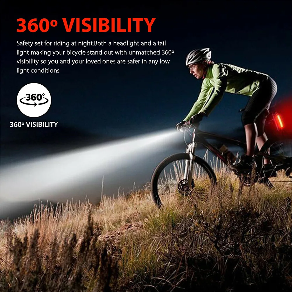 Customized Outdoor Riding Equipment USB Rechargeable Bike Light Led Waterproof Night Riding Lighting Bicycle Lights Accessories