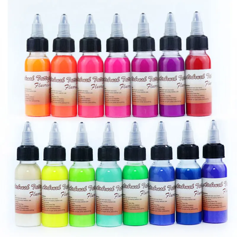 Washable pigments airbrush tattoo ink dynamic liquid black UV color face body paint tattoo ink