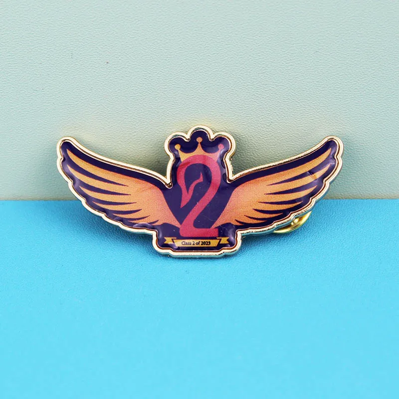Chinese factories Airline custom logo die-cast metal pilot wing pin badge Pilot wing pin badge
