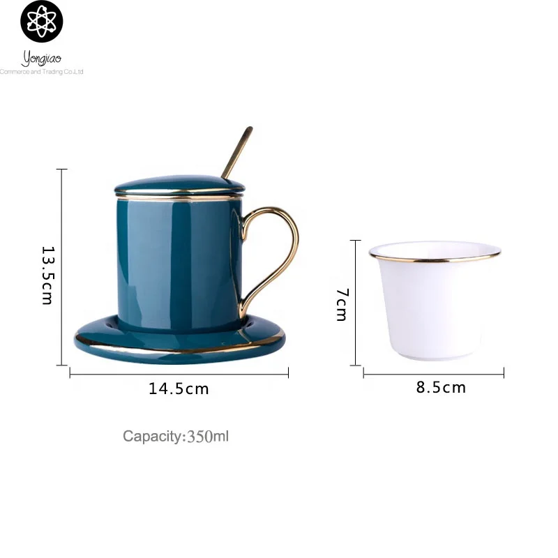 Ceramic tea cup with infuser and lid