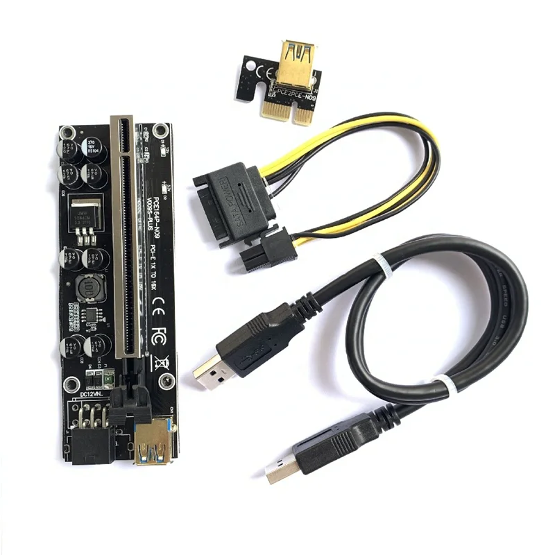VER009S Plus 8 Solid capacitor PCI-E Riser 1X To 16X Riser Card Extender
