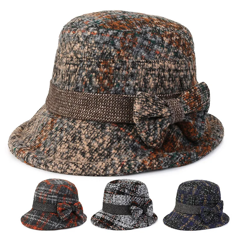 BESTELLA Custom logo Wholesale Classic Soft Sombrero Fedora Hat Woman Ladies Felt Chapeau with bow knot decoration