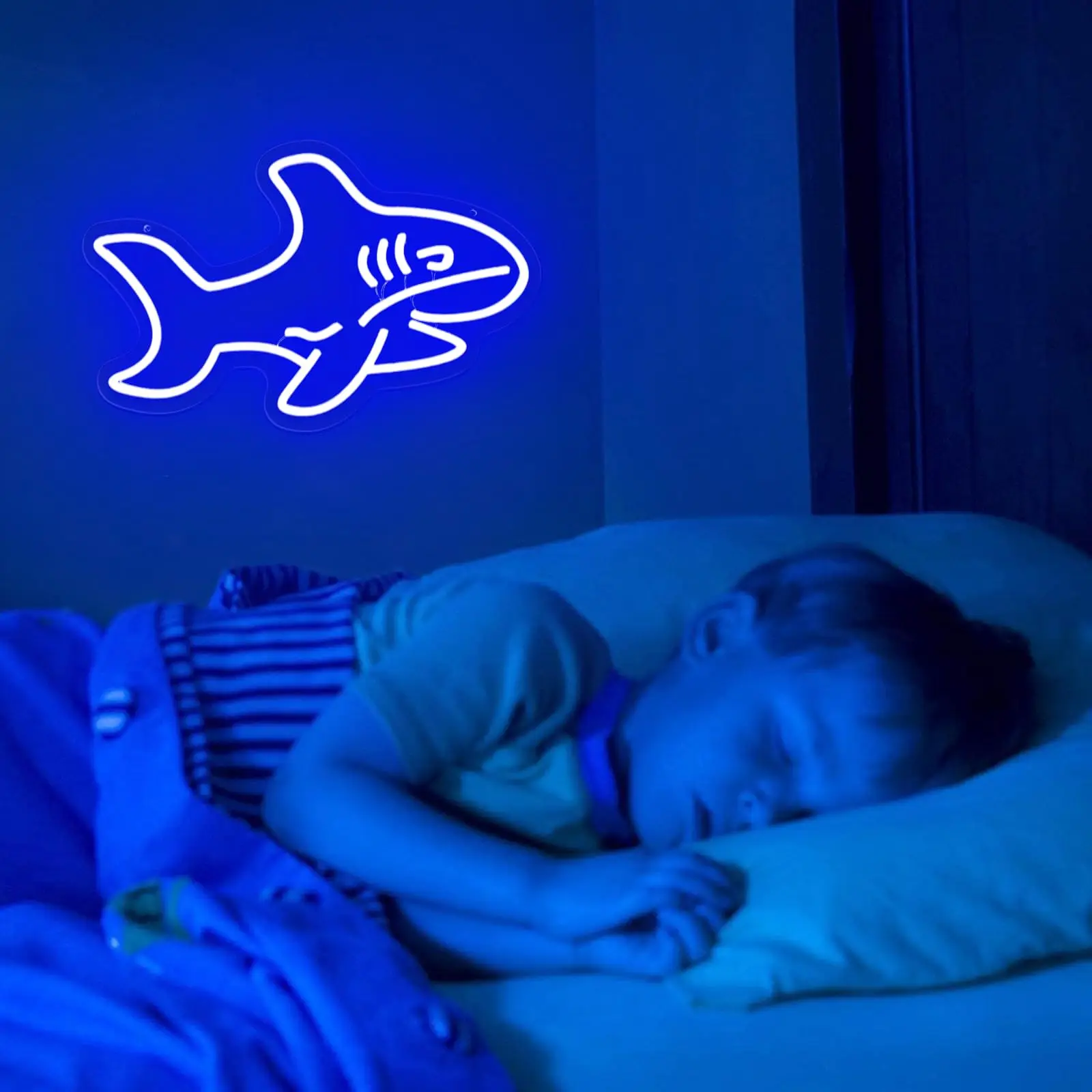 Shark Neon Sign LED Shark Neon Sign for Wall Decor Neon Lights for Fish Boys Girls Gifts Living Game Room Shop Bar signs