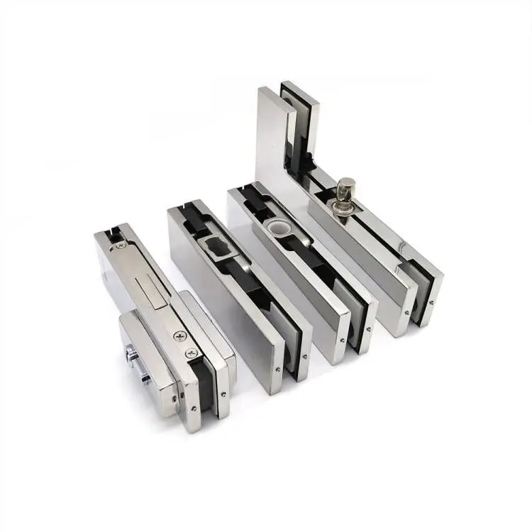 Modern Design Glass Door Lock Patch Fitting Durable Bottom Patch Lock Glass Door Accessory Stainless Steel and Aluminum Alloy