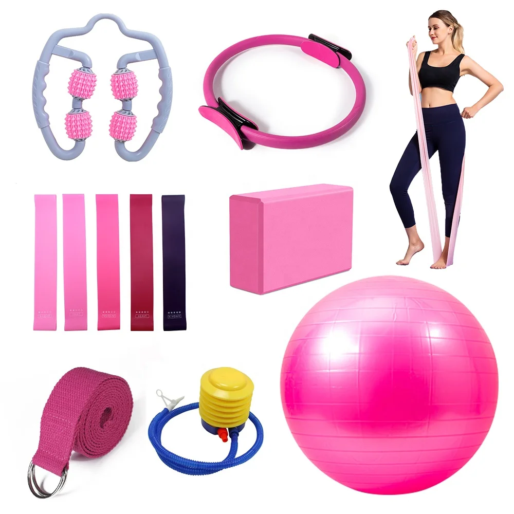 Изготовленным на заказ логосом 12 шт. Йога тренировки комплект эластичных лент на фитнес похудение Пилатес набор