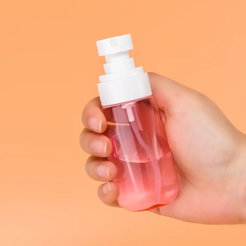 50ml 100ml PETG Empty Round Plastic Hair Spray Bottle For Skin Care Lotion Cream For 75% Achohol