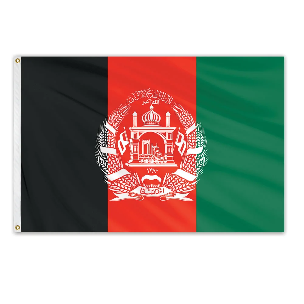 Factory All Country Flags Banners Custom Afghanistan Flag 3x5 Foot Polyester Afghan National Flags Polyester With Brass Grommets