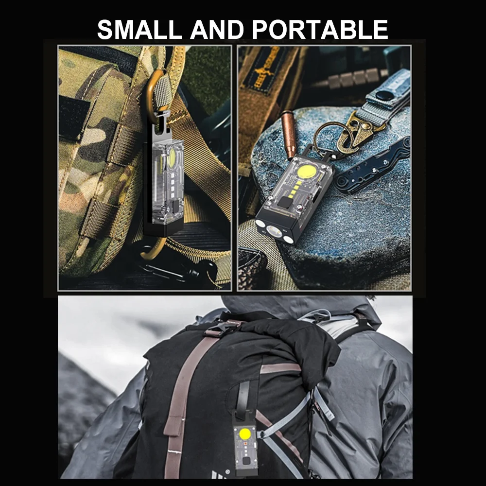 S030 Mini Keychain Flashlight solar panel flashlight torch rechargeable small multi-function EDC portable flashlights