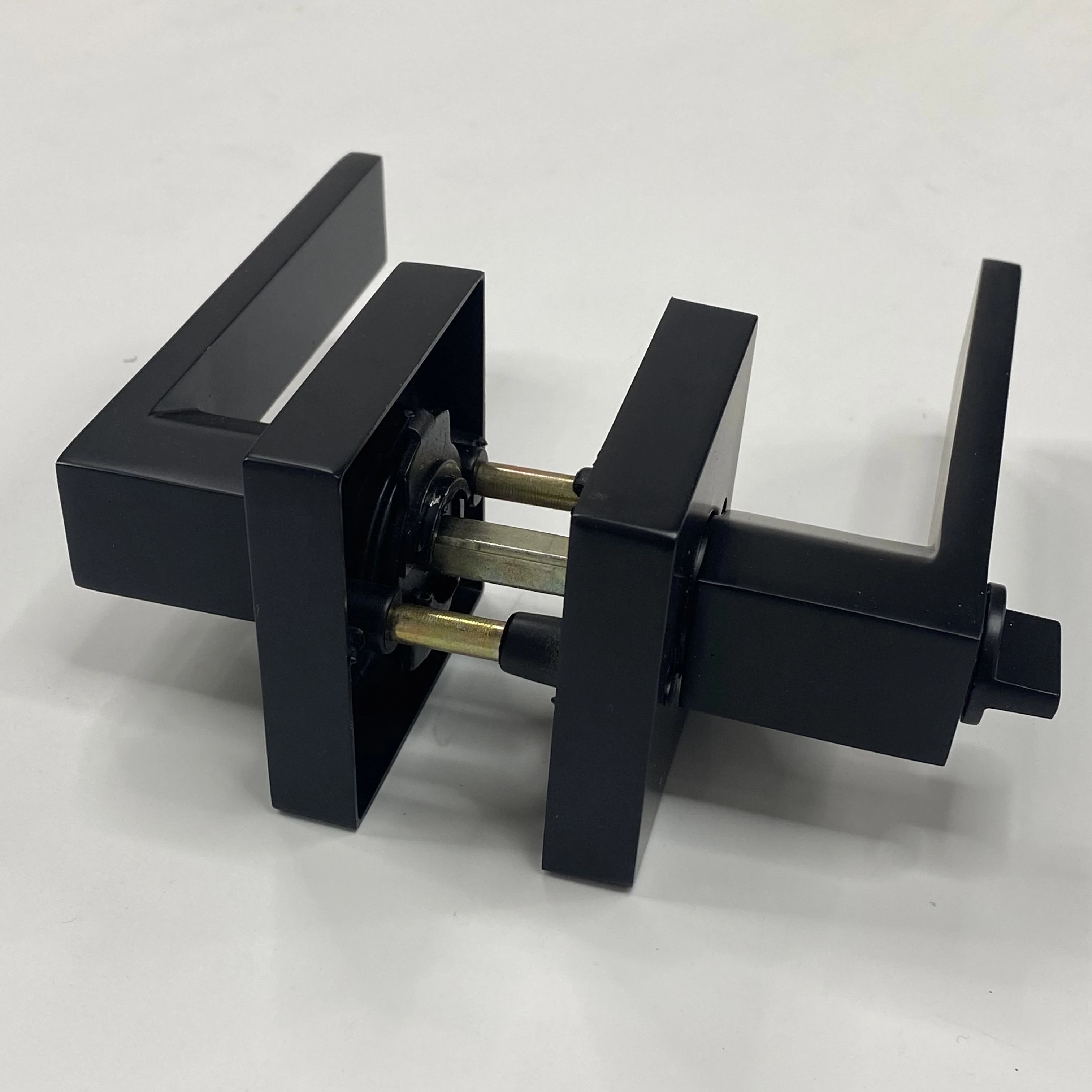 Hotel Glass Locks  Square  Stainless Steel Matte Black Door Lock Handles Glass Locks