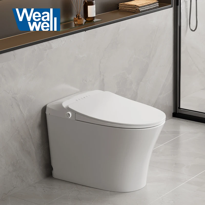 Watermark Certification Indicator Light Foot Sensor Flush Instant Heating Wash Water Wall Faced Smart Toilet